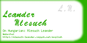 leander mlesuch business card